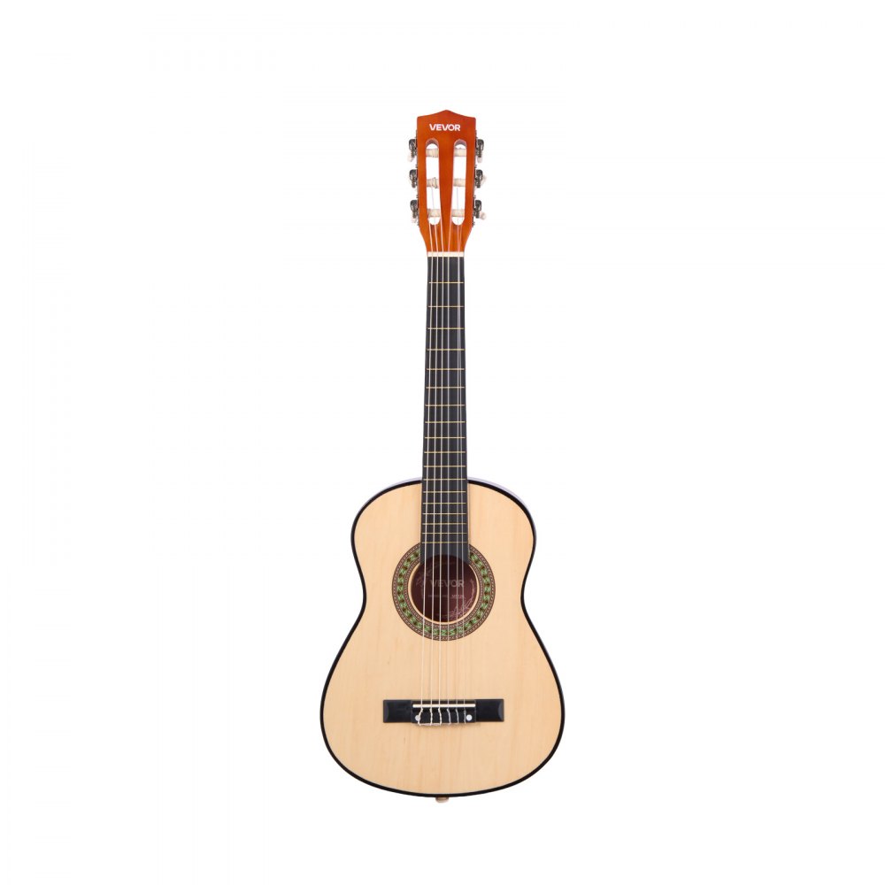 VEVOR Classical Guitar, 780 mm, Wood Classical Guitar Starter Kit for Beginners, with Nylon Strings, Gig Bag, Strap, Tuner, Extra Strings, Picks, Capo, Basswood, for Kids Girls Boys Students, Natural