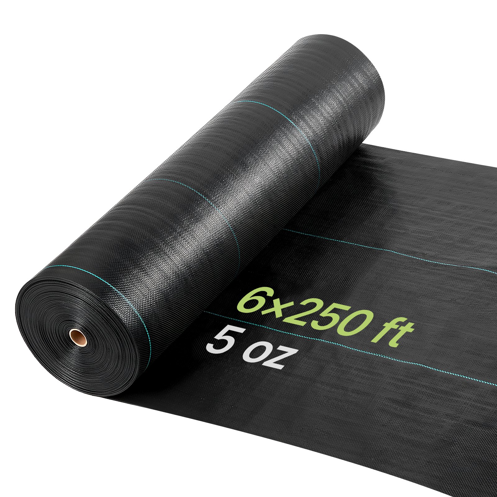 VEVOR Weed Barrier Fabric Heavy Duty, 1.8x76.2m 141.7g Landscape Fabric, Woven Weed Blocker Fabrics, Garden Fabrics Weeds Barrier, Weeds Control Ground Cover, Geotextile Webbing, Gardening Mat, Black