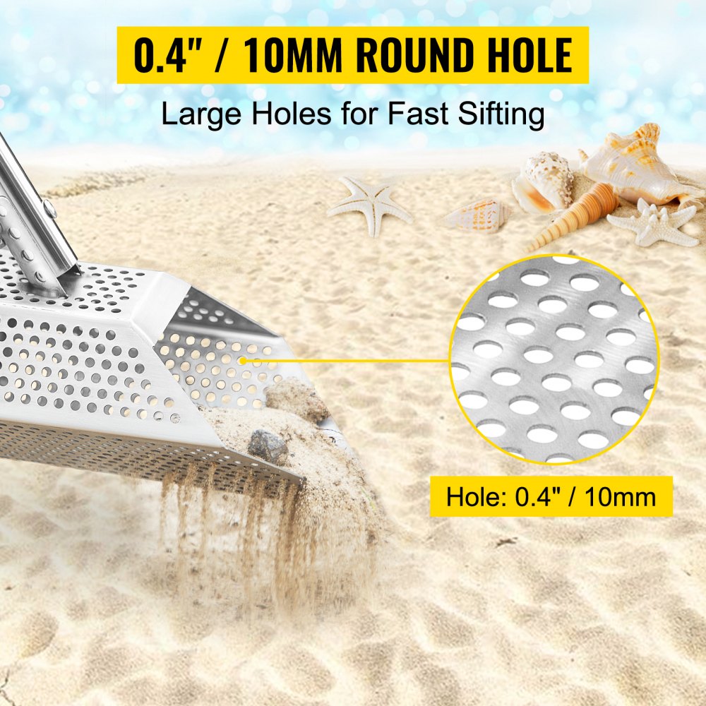 VEVOR wykrywacz metali łopata do piasku 115 cm wykrywacz metali ze stali nierdzewnej watowa łopata