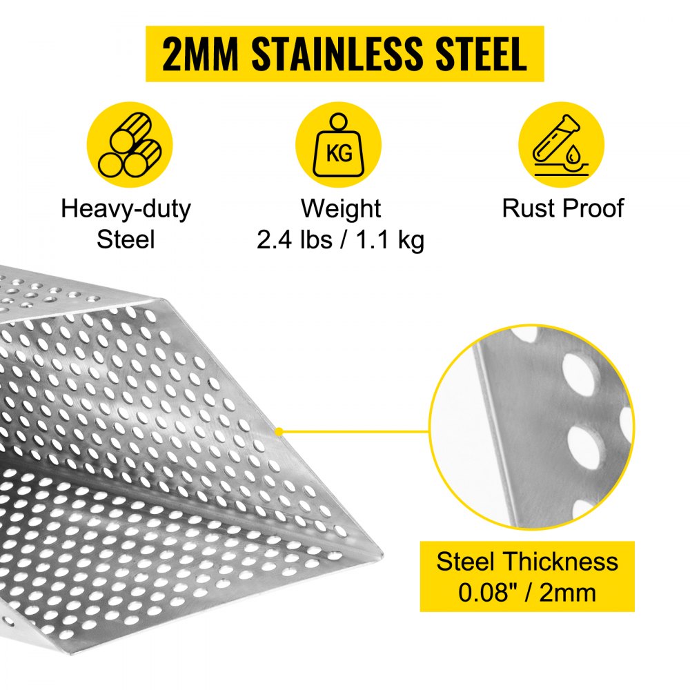 Wykrywacz metali VEVOR Sand Scoop Stal nierdzewna Szybkie przesiewanie 2mm Grubość 15x25cm
