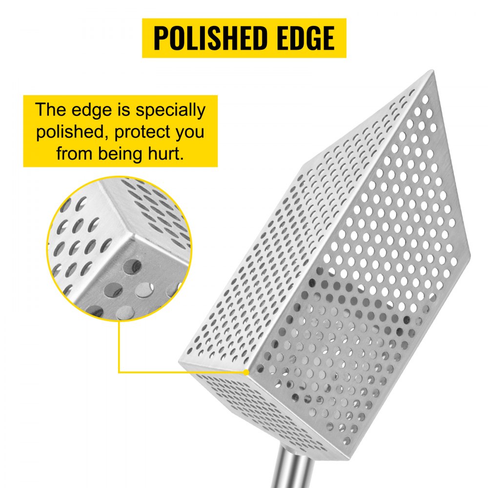 Wykrywacz metali VEVOR Sand Scoop Stal nierdzewna Szybkie przesiewanie 2mm Grubość 15x25cm