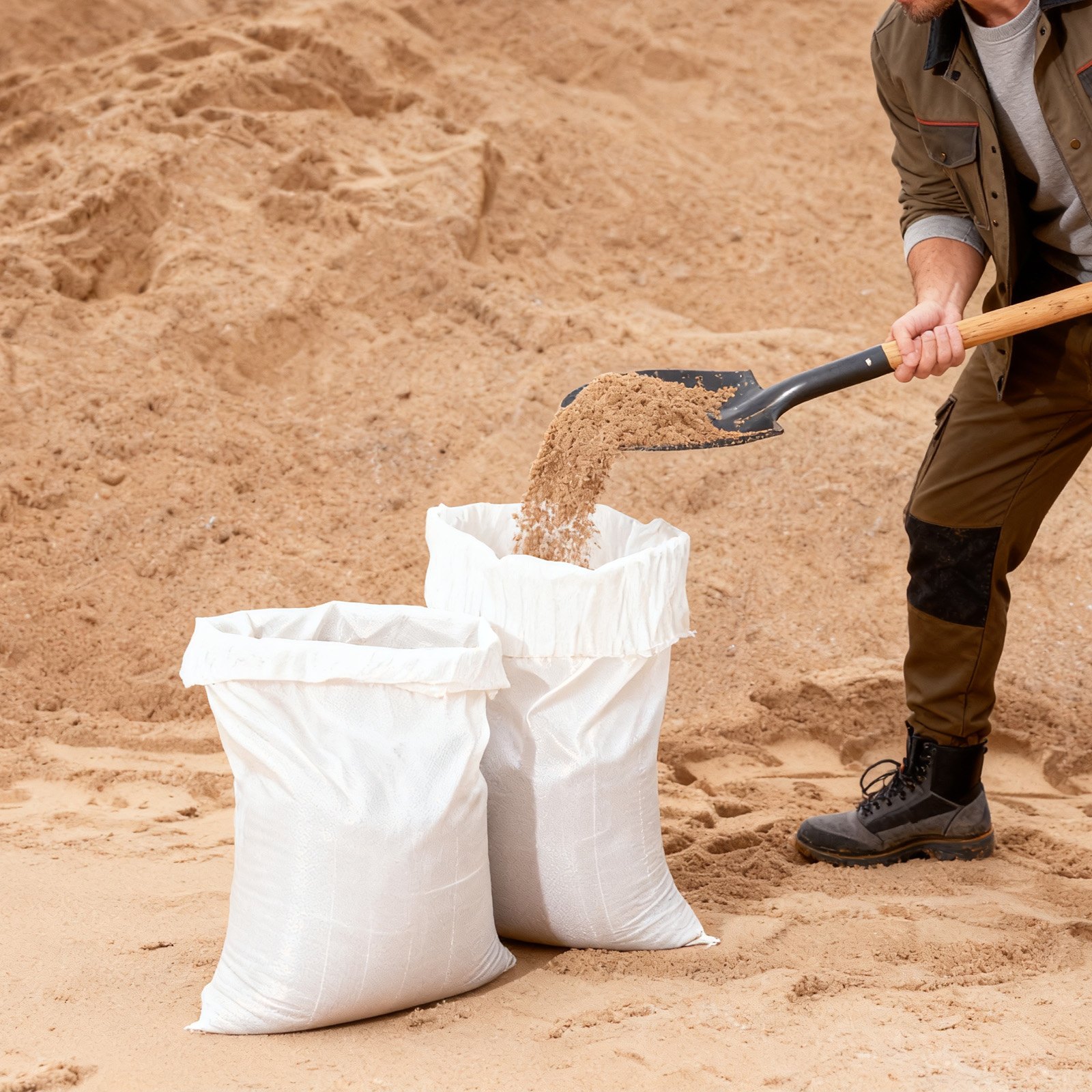 VEVOR Empty Sandbags, 50 Packs 40 x 66 cm, Heavy Duty Sand Bags Sacks with Ties, 22.6 kg Capacity Woven Polypropylene Sandbags, Tear-Resistant & UV-Resistant Sand Bags for Flood Protection Barrier