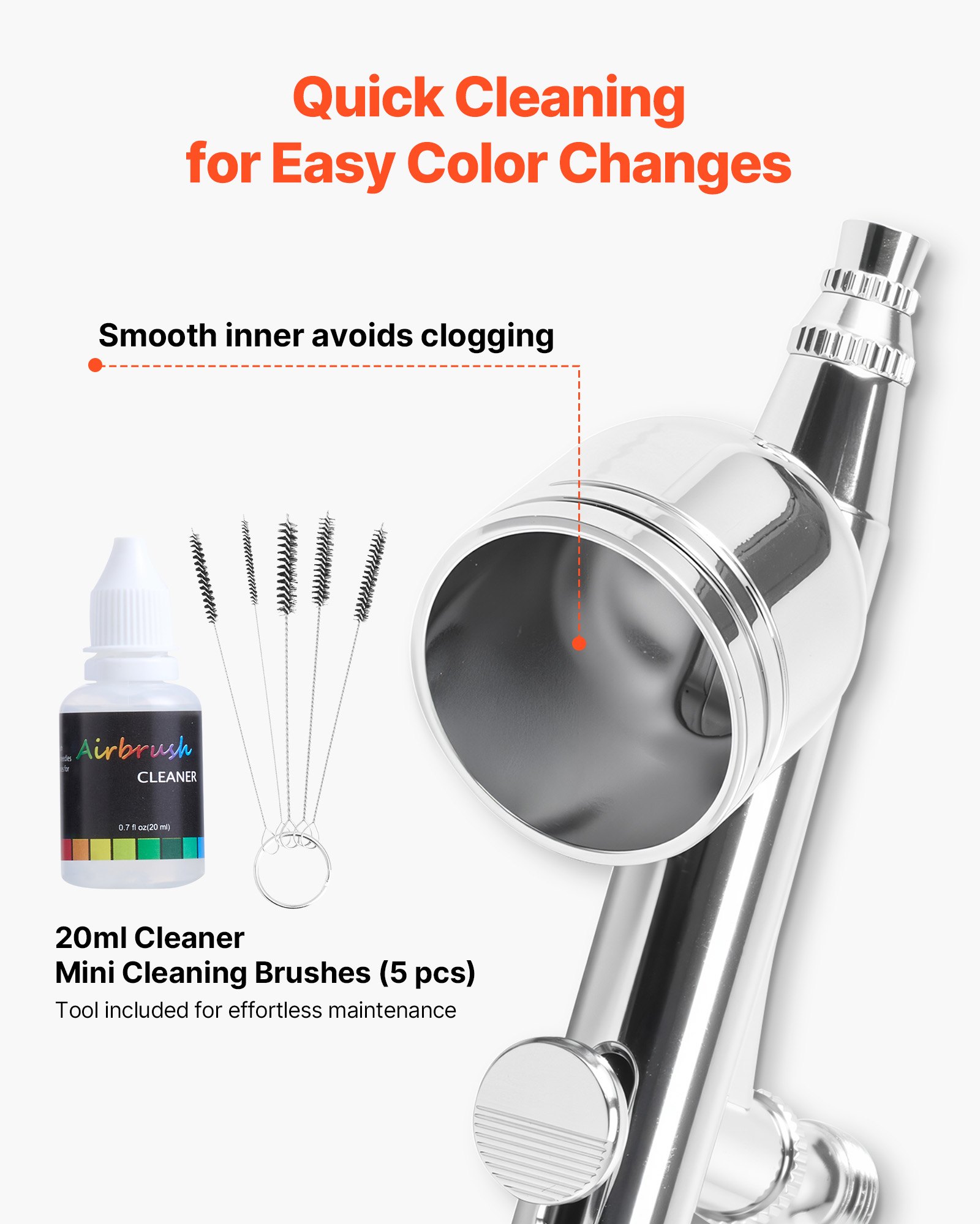 VEVOR Airbrush Kit, 1/6 HP, Air Brush Kit with Air Compressor and Tank, 3 Dual-Action Professional Airbrushes with 3 Tips, Hose, Acrylic Paint, 2 Fans, for Cake Decorating, Model Painting, Nail Art