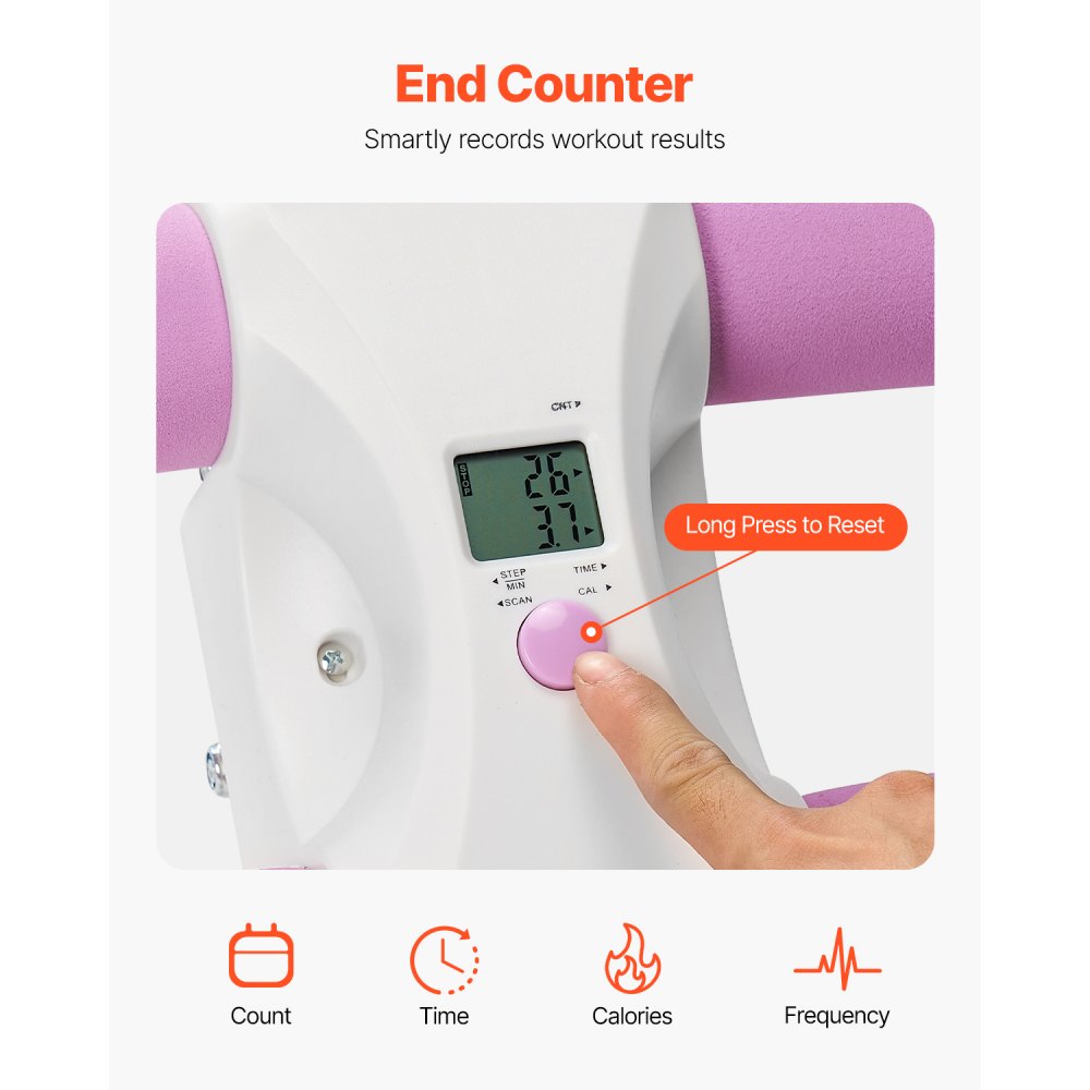 VEVOR Urządzenie do treningu mięśni brzucha, trenażer brzucha, maszyna do ćwiczeń AB, trenażer brzucha o udźwigu 150 kg, trenażer mięśni brzucha, trening siłowy, składany, regulowany sprzęt fitness, kolor biały + różowy