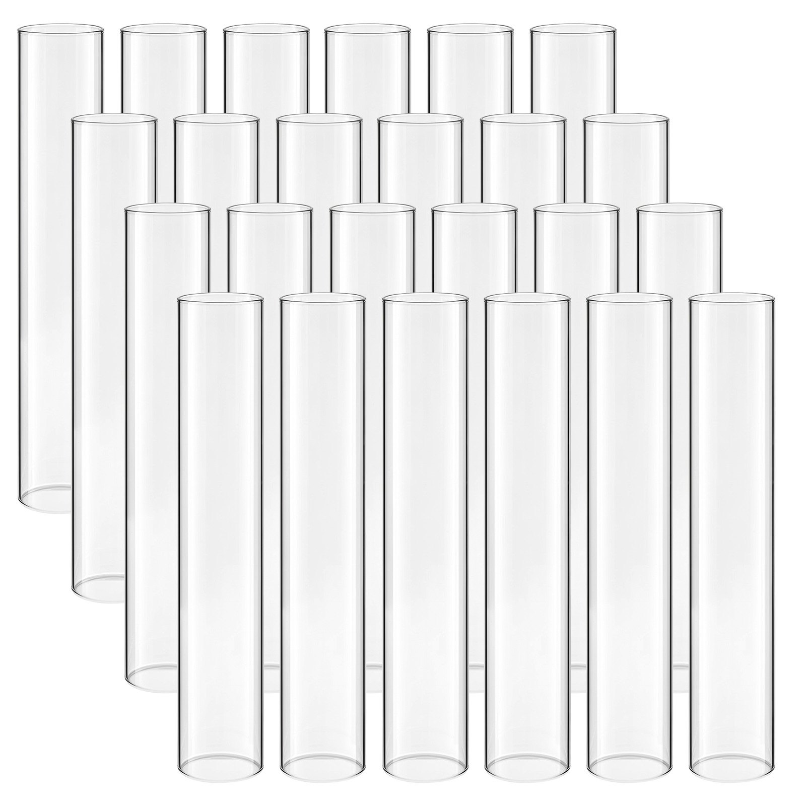 VEVOR 24-częściowy zestaw szklanych cylindrów na świece, świeczniki hurricane 65x350 mm, klosze ze szkła borokrzemianowego, klosze bez dna, wiatroszczelne pokrowce na świeczniki na wesele, Boże Narodzenie, dekoracje imprezowe