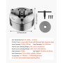 VEVOR Uchwyt tokarski 3-szczękowy, φ200 mm, uchwyt z płytą mocującą 8-gwintową o średnicy 57,15 mm, zakres mocowania 4-200 mm ze śrubami T-kluczowymi, materiał HT300, do tokarek do drewna i metalu