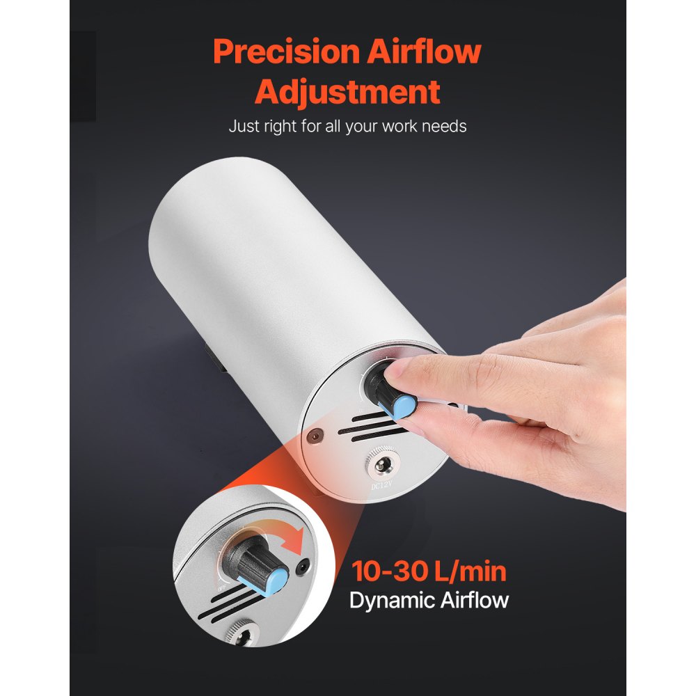 VEVOR Air Assist do grawerki laserowej, regulowany przepływ powietrza 30 l/min, zestaw pomp Air Assist, eliminuje dym i kurz, obniża temperaturę powierzchni, chroni soczewkę lasera, zestaw Air Assist