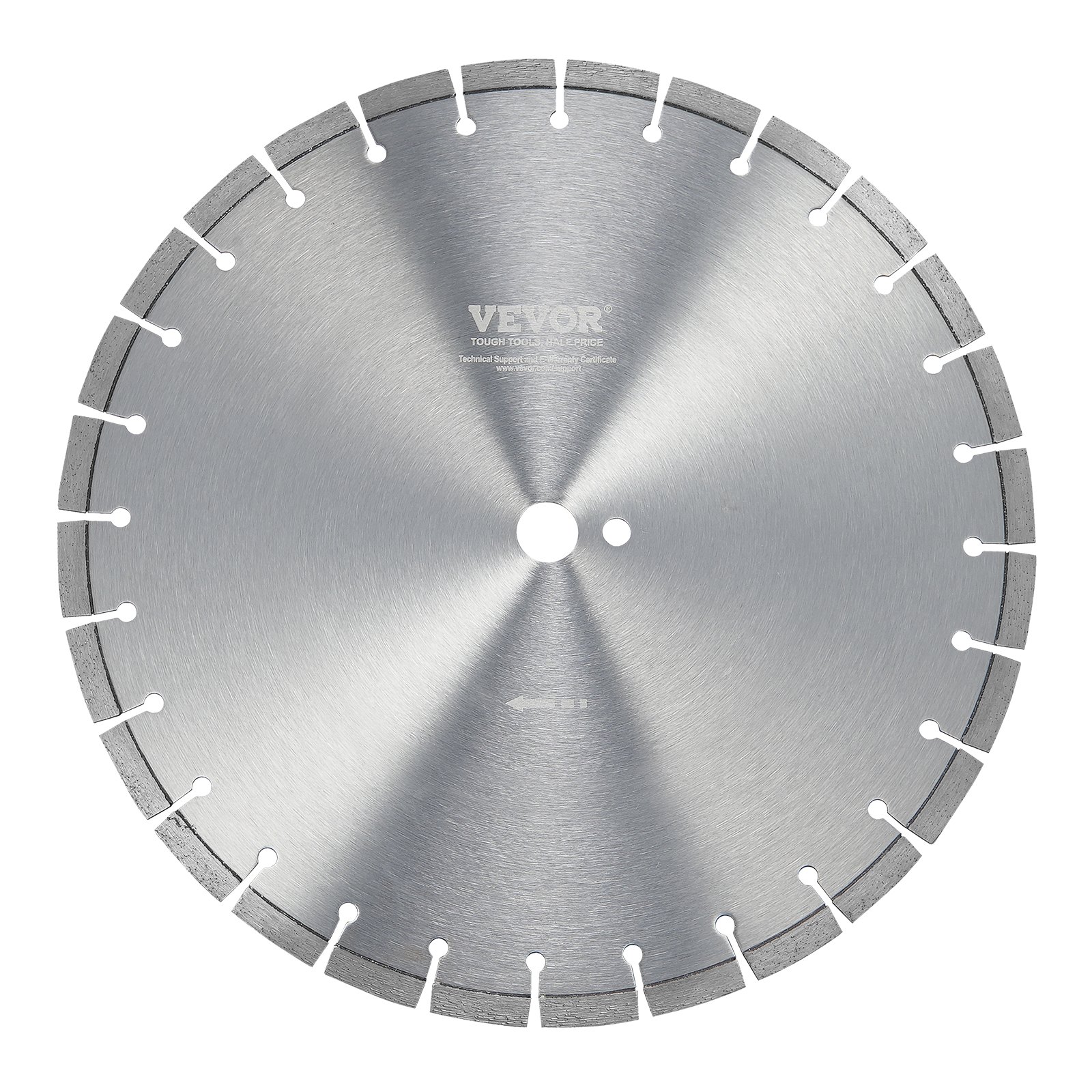 VEVOR Diamentowa tarcza tnąca do betonu, 40 cm, do pracy na mokro i sucho, 12 mm diamentowa tarcza tnąca z płaskimi zębami, średnica otworu centralnego 25,4 mm, do betonu, płyt cementowych, płytek, cegieł