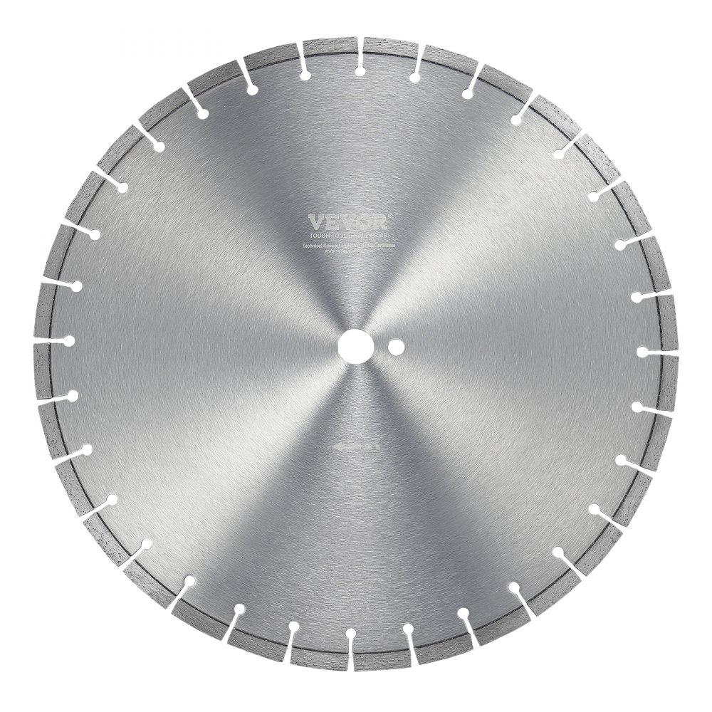 VEVOR Diamentowa tarcza tnąca do betonu, 45 cm, do pracy na mokro i sucho, 12 mm diamentowa tarcza tnąca z płaskimi zębami, średnica otworu centralnego 25,4 mm, do betonu, płyt cementowych, płytek, cegieł