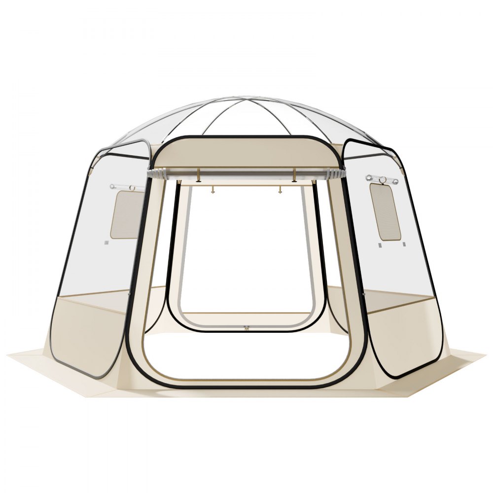 VEVOR Pop up Bubble Tent, 3.36 x 3.05 m Waterproof & UV-Resistant, Clear Camping Tent Shelter, Outdoor Garden Dome Igloo Tents with Windows, 540° Panoramic View, for 8-10 Persons Patio Backyard