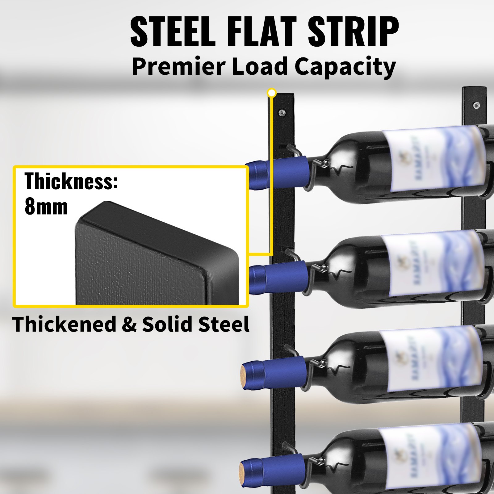 VEVOR stojak na wino stojak na wino stalowy stojak ścienny stojak na butelki 12 butelek