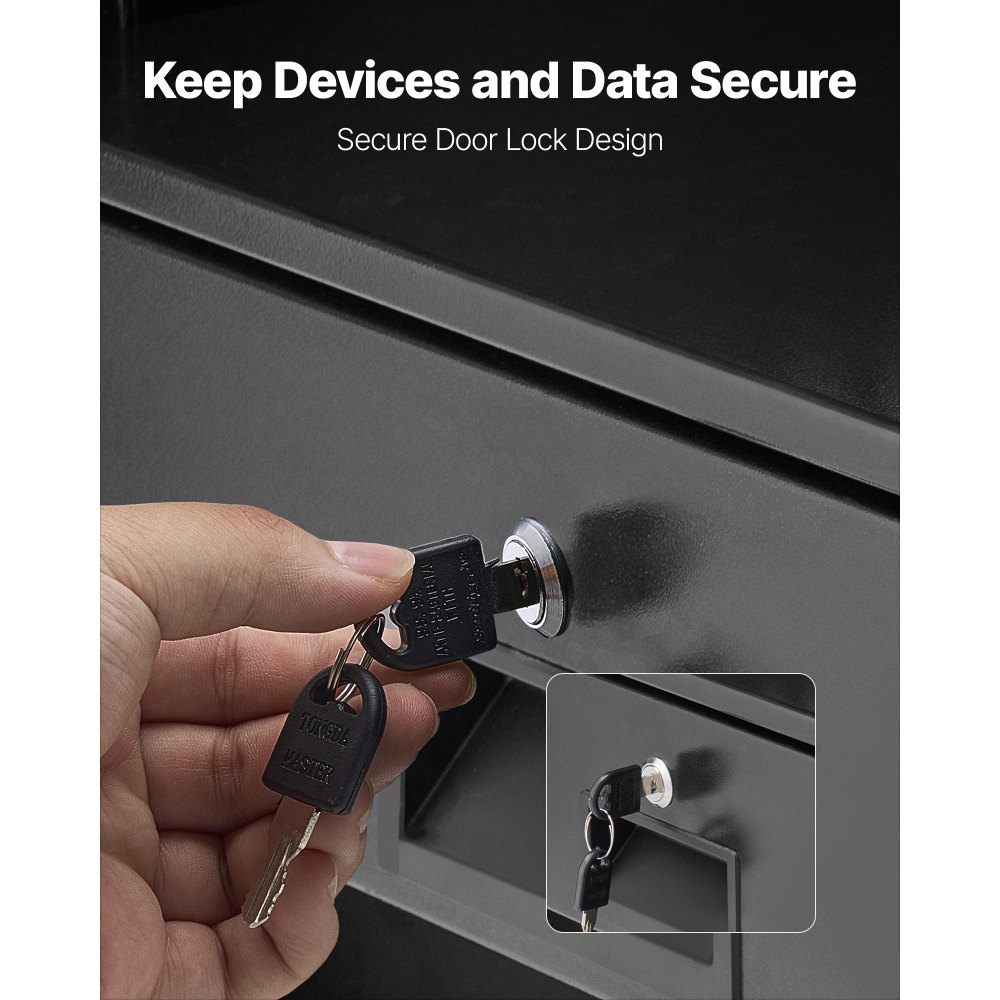 Szuflada VEVOR 3U do szafy serwerowej zamykanej na klucz, 22,68 kg, wysuwana szuflada z zamkiem i otworami do zarządzania kablami, do szafy lub szafy serwerowej AV o szerokości 482 mm