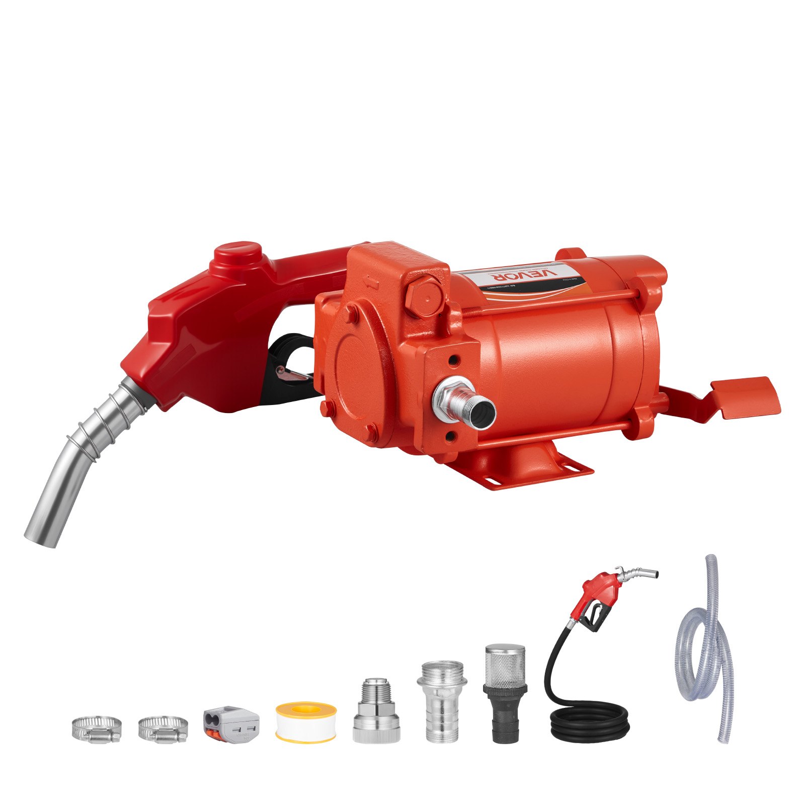 Pompa do przelewania paliwa VEVOR, 230 V AC, elektryczna pompa do przelewania oleju napędowego, 76 l/min, z automatycznym wyłączaniem dyszy paliwa, wąż doprowadzający, do benzyny, nafty, biodiesla, mieszanki etanolu