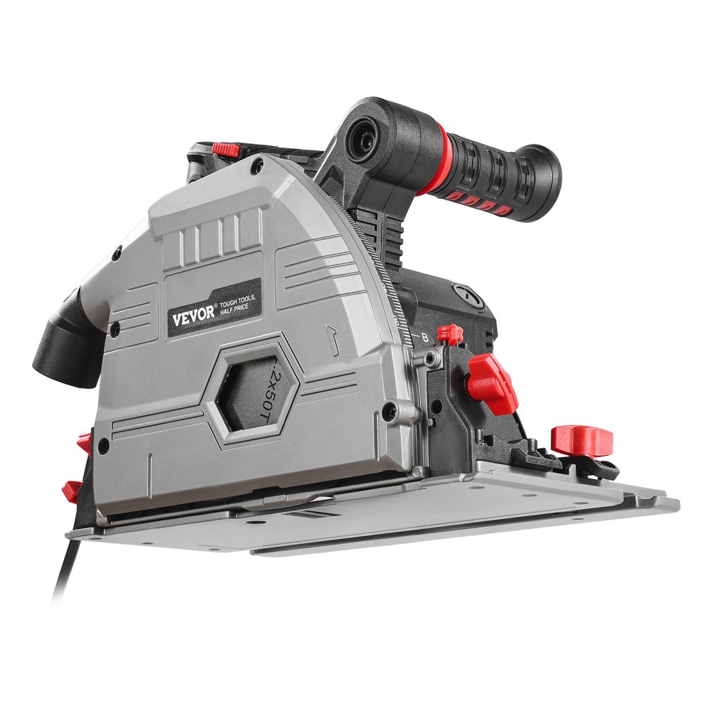 Piła tarczowa VEVOR, 165,1 mm, ręczna piła tarczowa z 50-zębową tarczą z węglika spiekanego, regulacja kąta 0–45°, głębokość cięcia 57 mm, do drewna, plastiku, metalu (prowadnica NIE jest dołączona)