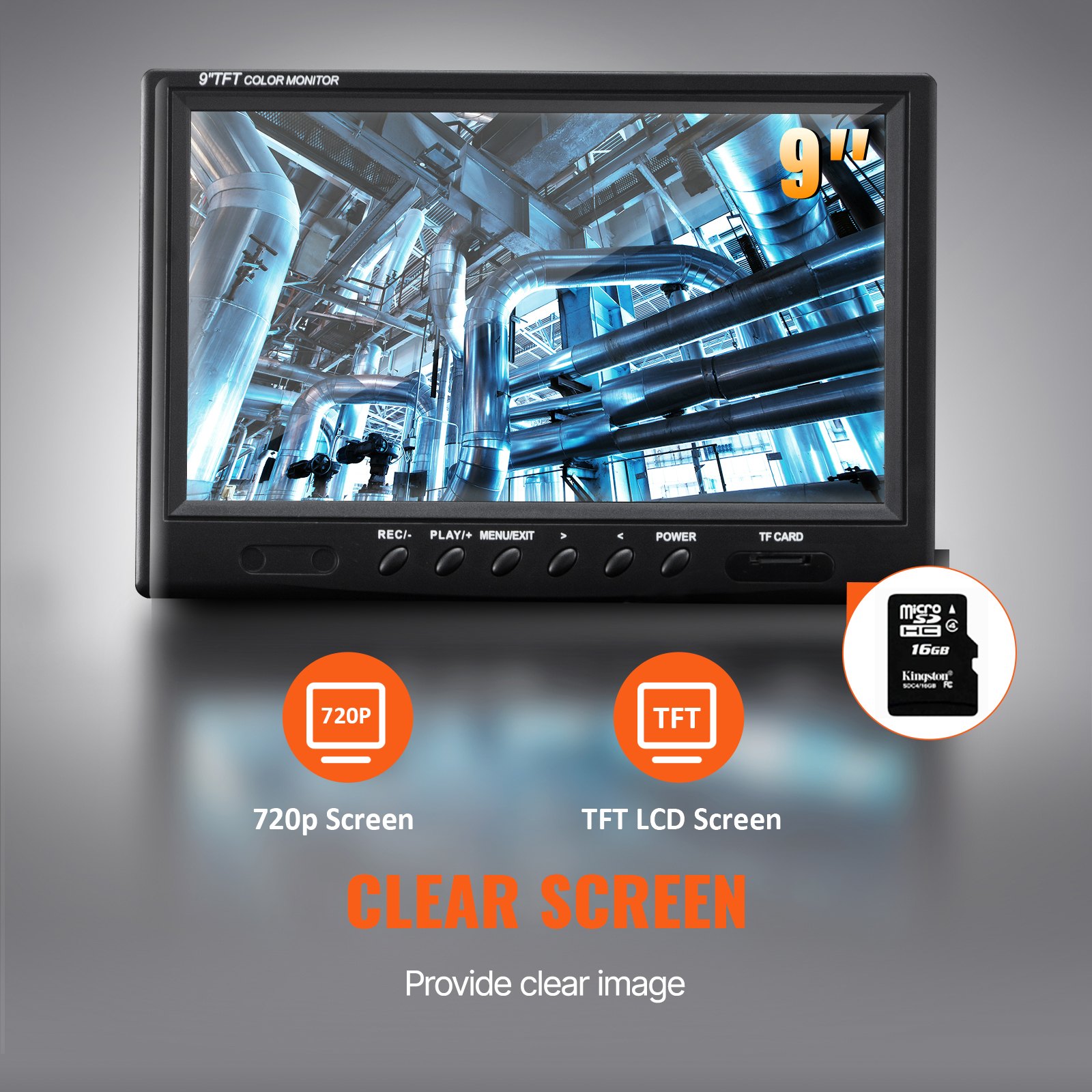 Kamera kanalizacyjna VEVOR, 70 m, ekran 23 cm, kamera inspekcyjna do rur z funkcją DVR, IP68, z 12 regulowanymi diodami LED, z kartą SD o pojemności 16 GB, do kanalizacji, domu, kanalizacji, rury spustowej