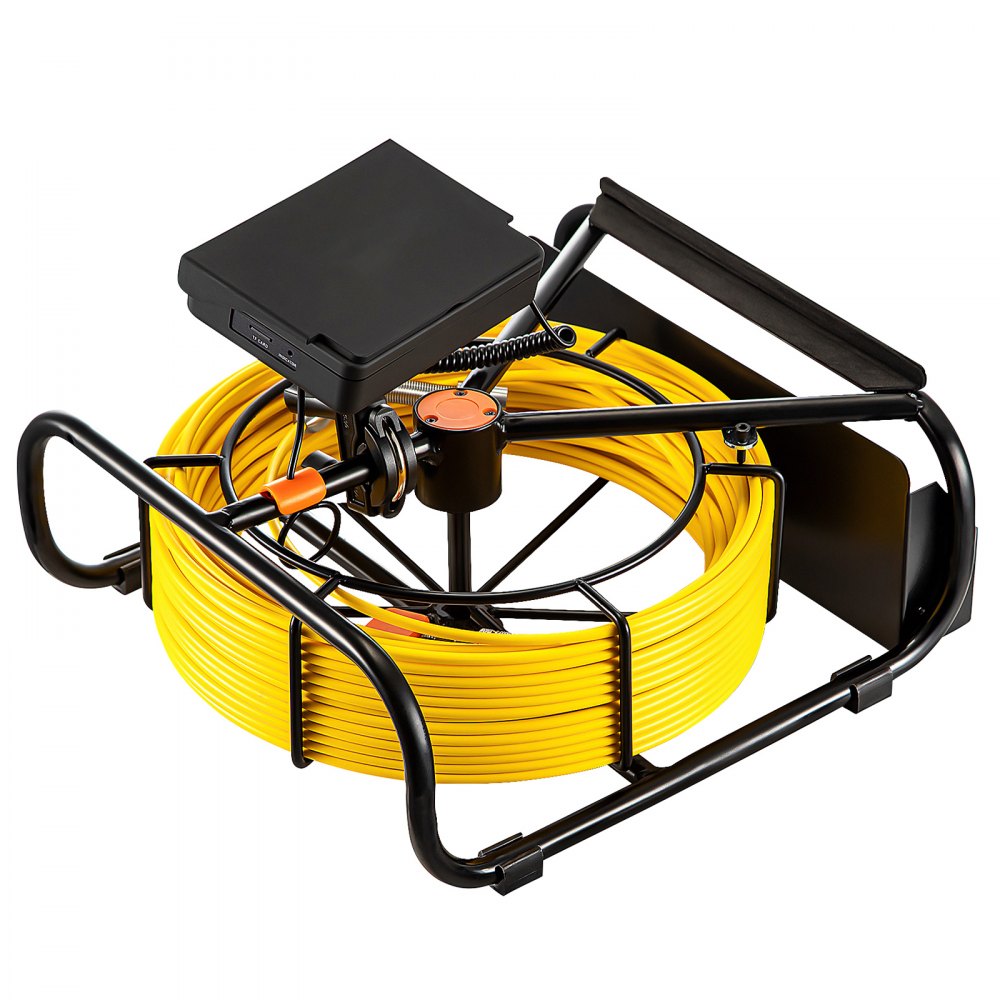 Kamera do inspekcji kanalizacji VEVOR, 30 m/98 stóp, 4,3-calowa kamera z oświetleniem – 6 regulowanych diod LED, karta 16 GB, 3-krotny zoom i bateria o wysokiej wydajności 8500 mAh, wodoodporna kamera hydrauliczna IP68 do rur kanalizacyjnych