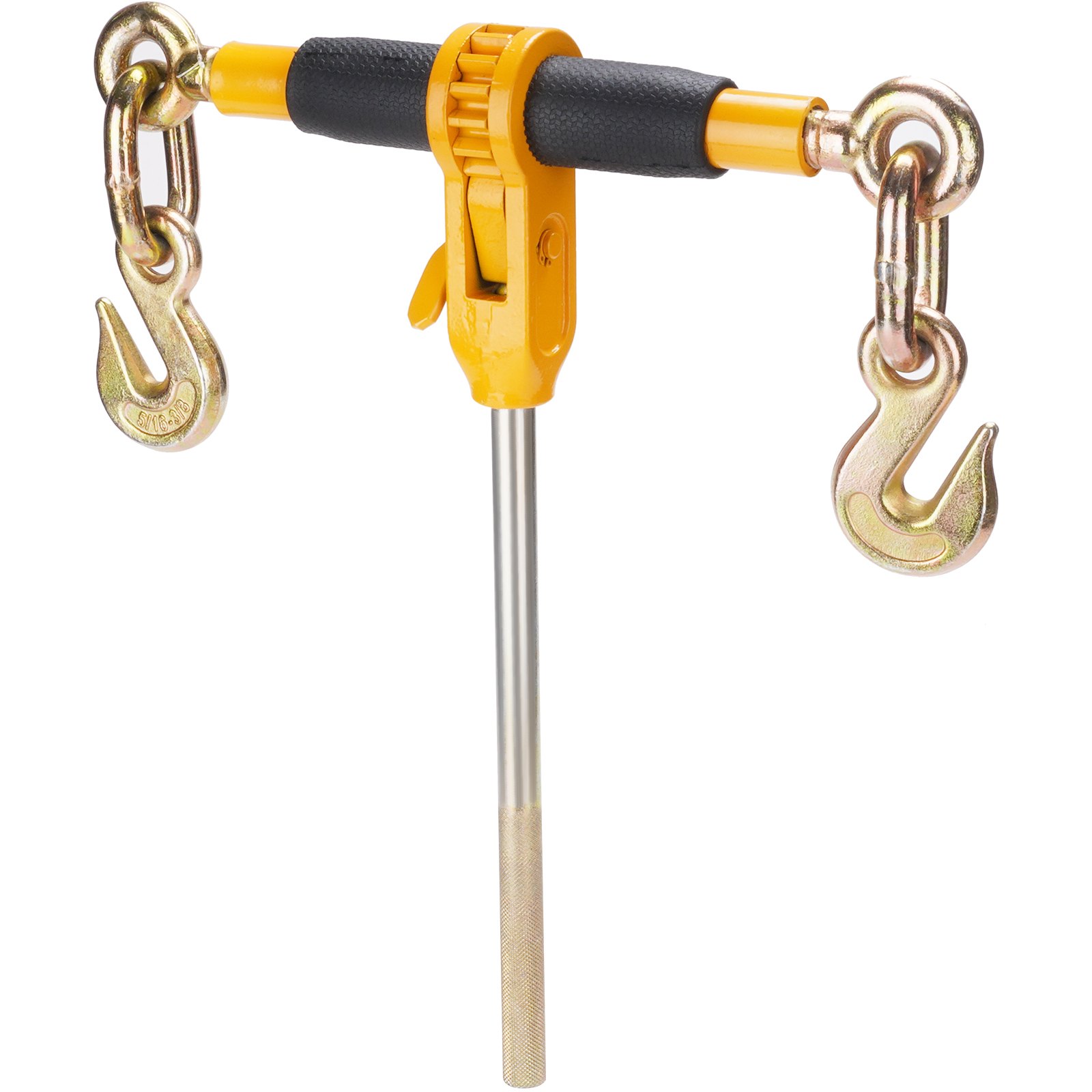 Łańcuchy mocujące VEVOR z grzechotką, 3/8"-1/2" do ciężkich ładunków z hakami G80, dopuszczalne obciążenie 12 000 funtów, oszczędzający pracę uchwyt antypoślizgowy, łańcuchy mocujące do przyczep niskopodwoziowych