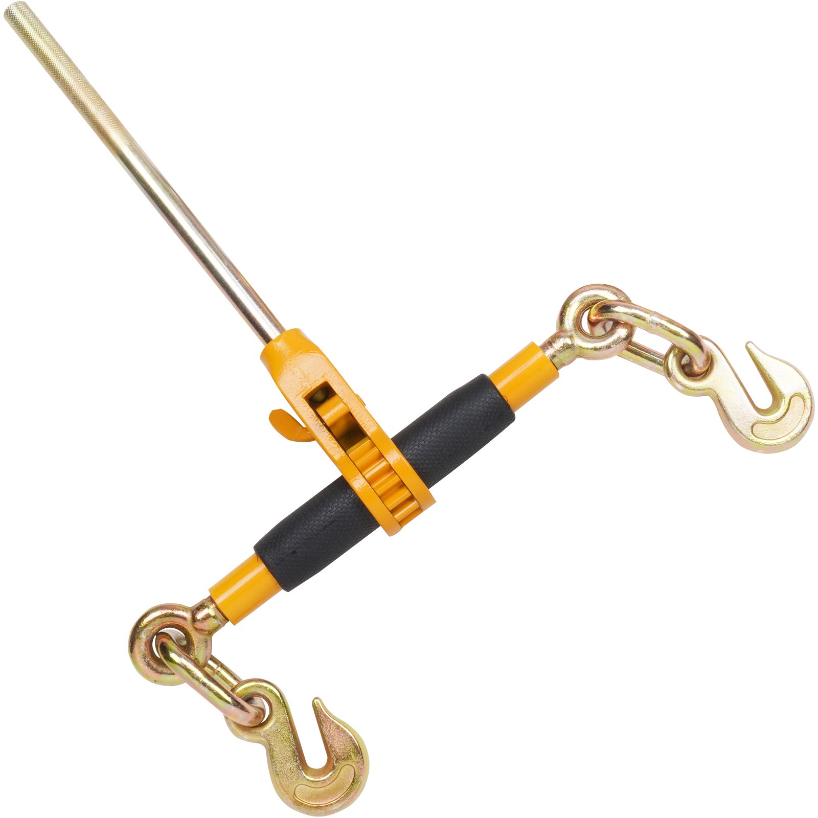 Łańcuchy mocujące VEVOR z grzechotką, 3/8"-1/2" do ciężkich ładunków z hakami G80, dopuszczalne obciążenie 12 000 funtów, oszczędzający pracę uchwyt antypoślizgowy, łańcuchy mocujące do przyczep niskopodwoziowych
