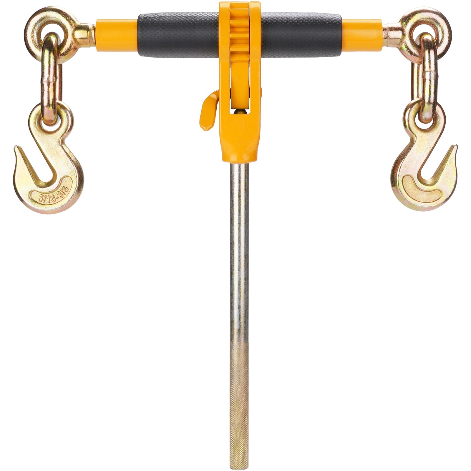 Łańcuchy mocujące VEVOR z grzechotką, 3/8"-1/2" do ciężkich ładunków z hakami G80, dopuszczalne obciążenie 12 000 funtów, oszczędzający pracę uchwyt antypoślizgowy, łańcuchy mocujące do przyczep niskopodwoziowych