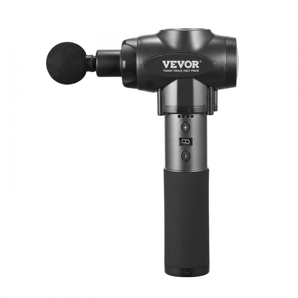 VEVOR Massage Gun, Percussion Massager for Athletes – with 9 speed levels and 6 massage heads, 28 W with 2500 mAh, handheld massage gun for pain relief and muscle relaxation