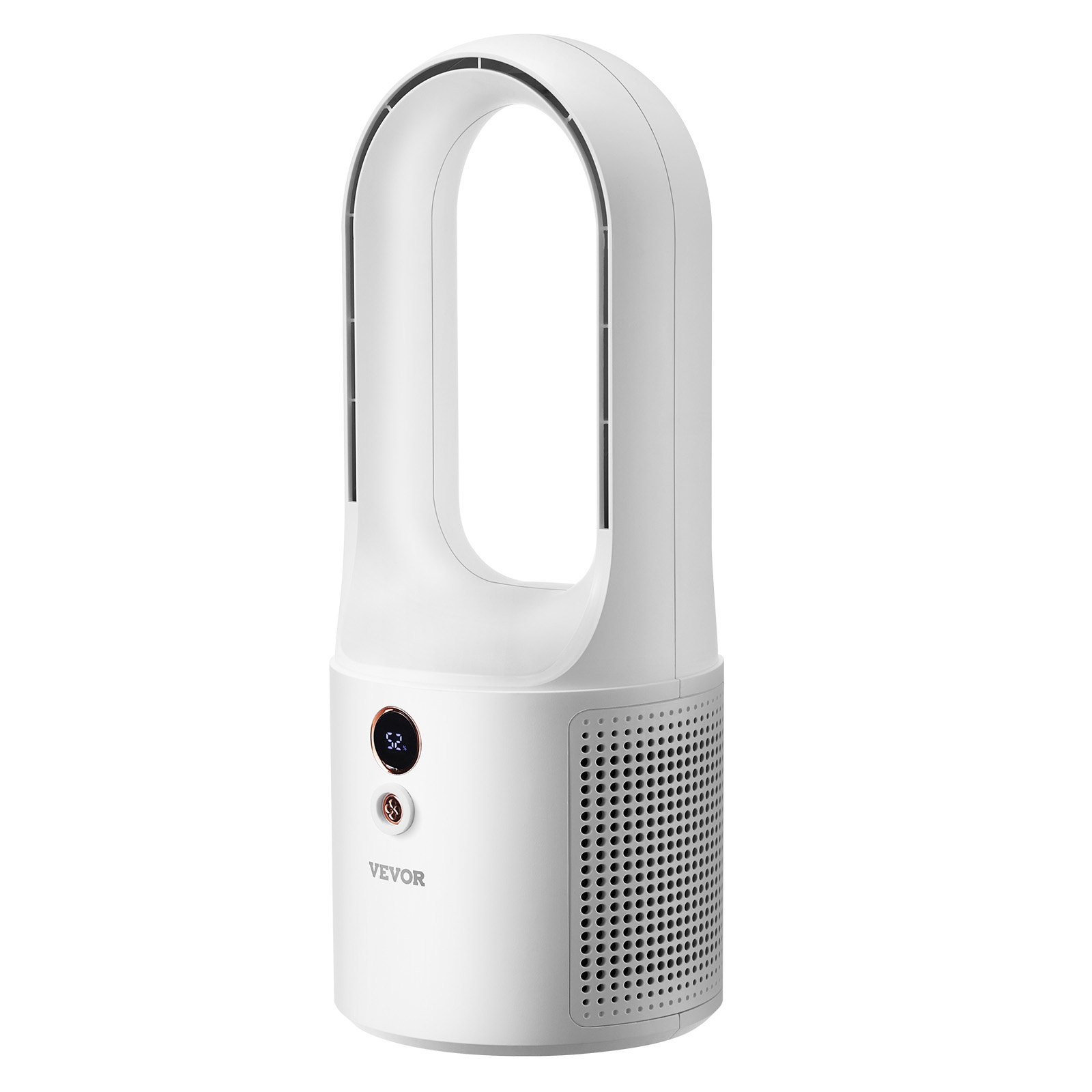 VEVOR Bezłopatkowy wentylator stołowy, przenośny wentylator 330 mm, 6-biegowa chłodziarka USB, cichy, mały wentylator wieżowy z akumulatorem, przyjazny dla dzieci, do sypialni, biura i domu