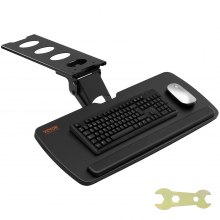 VEVOR Półka na klawiaturę pod biurkiem, duża 250 x 635 mm, półka na klawiaturę z regulacją wysokości 0-220 mm, półka na klawiaturę, wysuwana klawiatura do biura, domu itp.