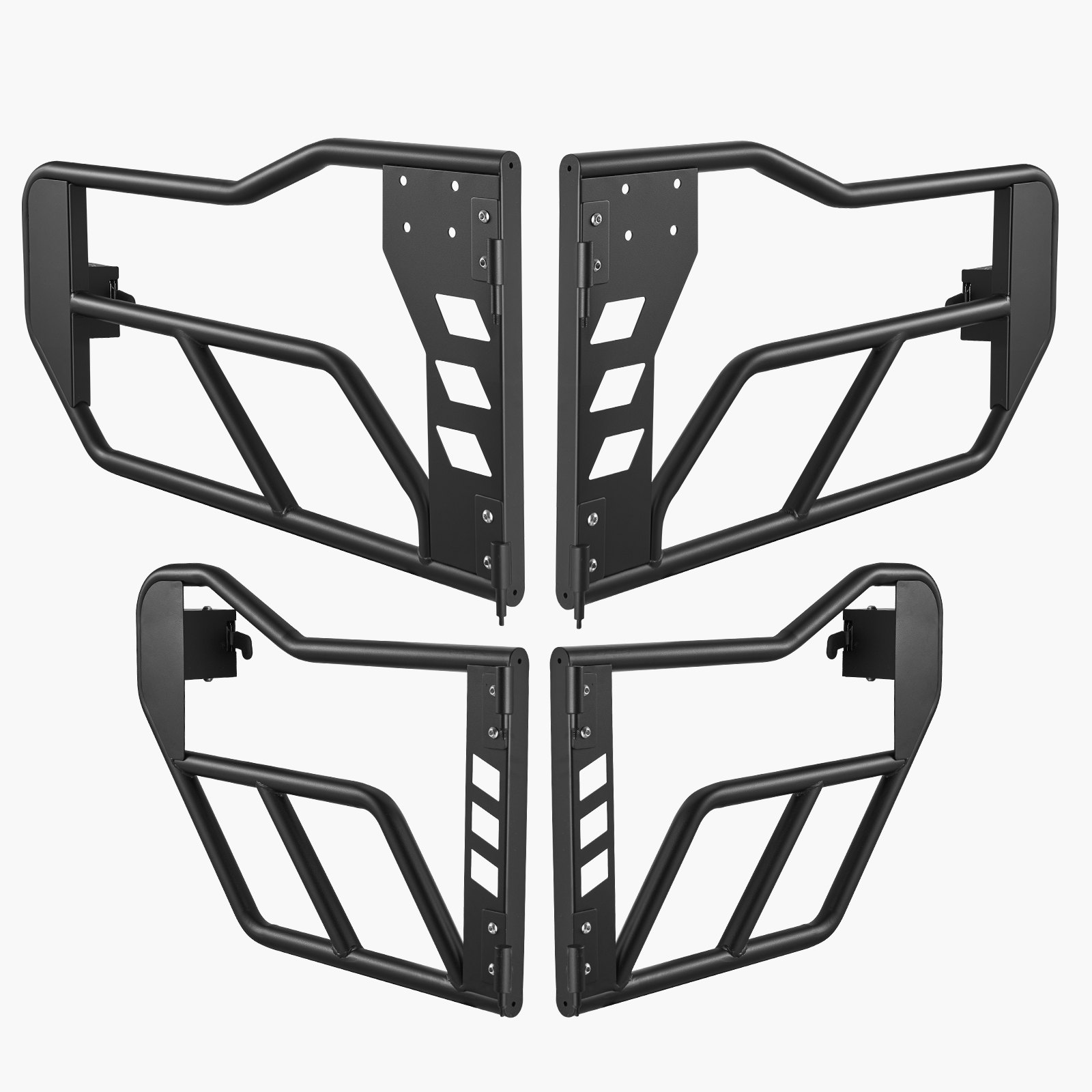 VEVOR Jeep Adventure-style tubular doors (4-door) with heavy-duty hinges and OE locking mechanism, Jeep doors with rubber padding and hardened steel tubing, for Jeep Wrangler JK 2007-2018