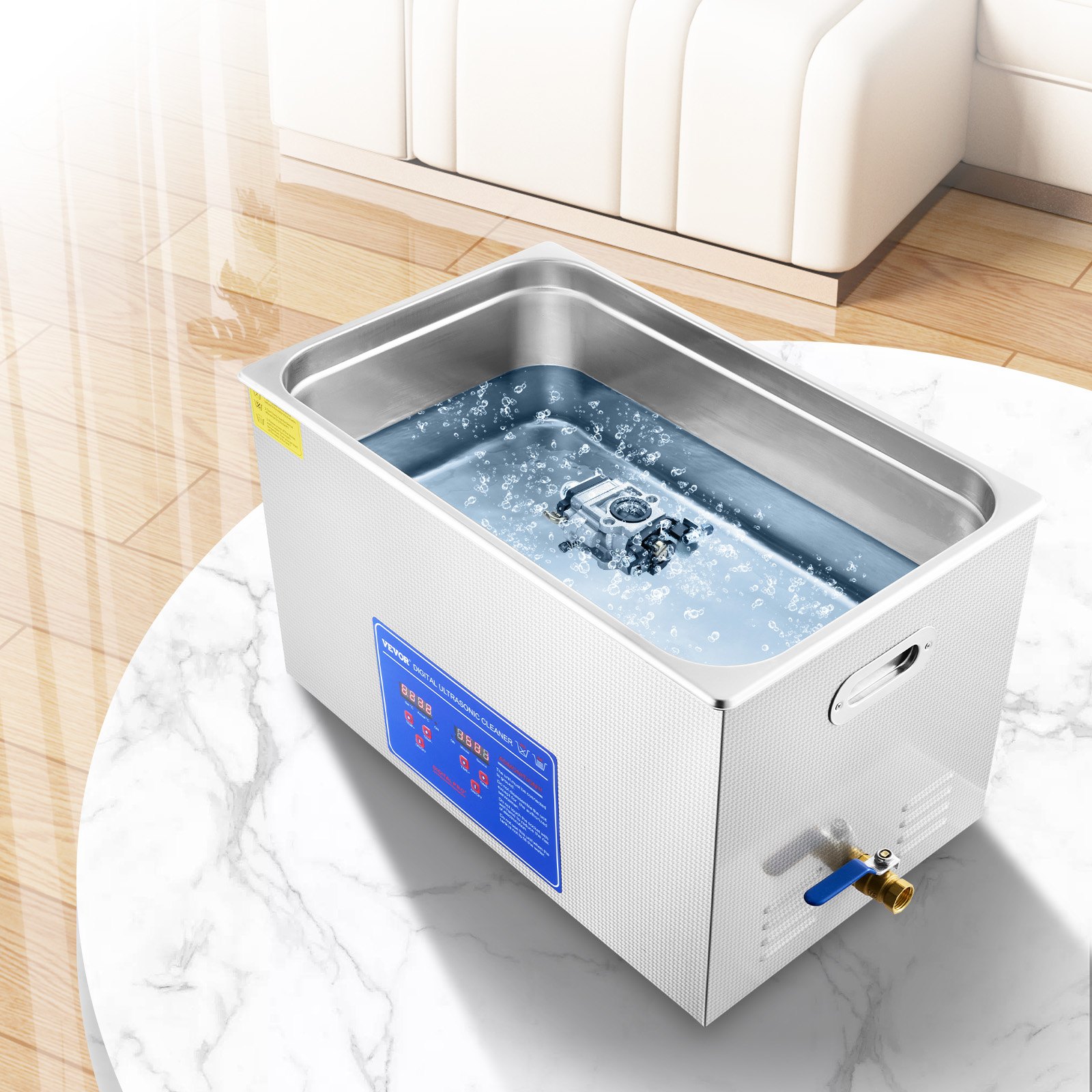 VEVOR Myjka Ultradźwiękowa 30l Maszyna Czyszcząca Myjka Ultradźwiękowa Urządzenie Ze Stali Nierdzewnej Z Zegarem Cyfrowym Do Użytku Komercyjnego