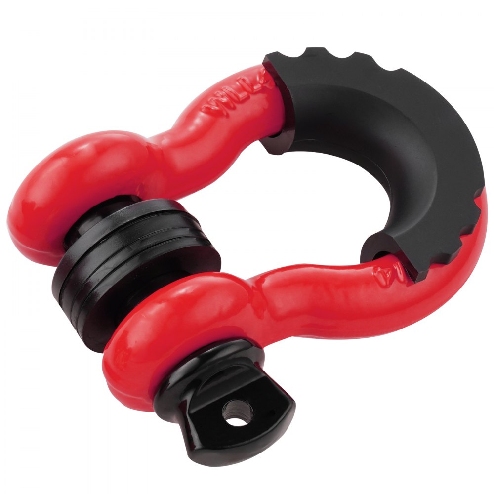 Szekla VEVOR 3/4" D-Ring, 2 sztuki ze stali stopowej, wytrzymałość na zerwanie 62832 funtów (28,5 tony) z 7/8" śrubą, izolatorami i podkładkami, wytrzymała szekla do holowania pojazdów terenowych do samochodów ciężarowych Jeep, czerwona