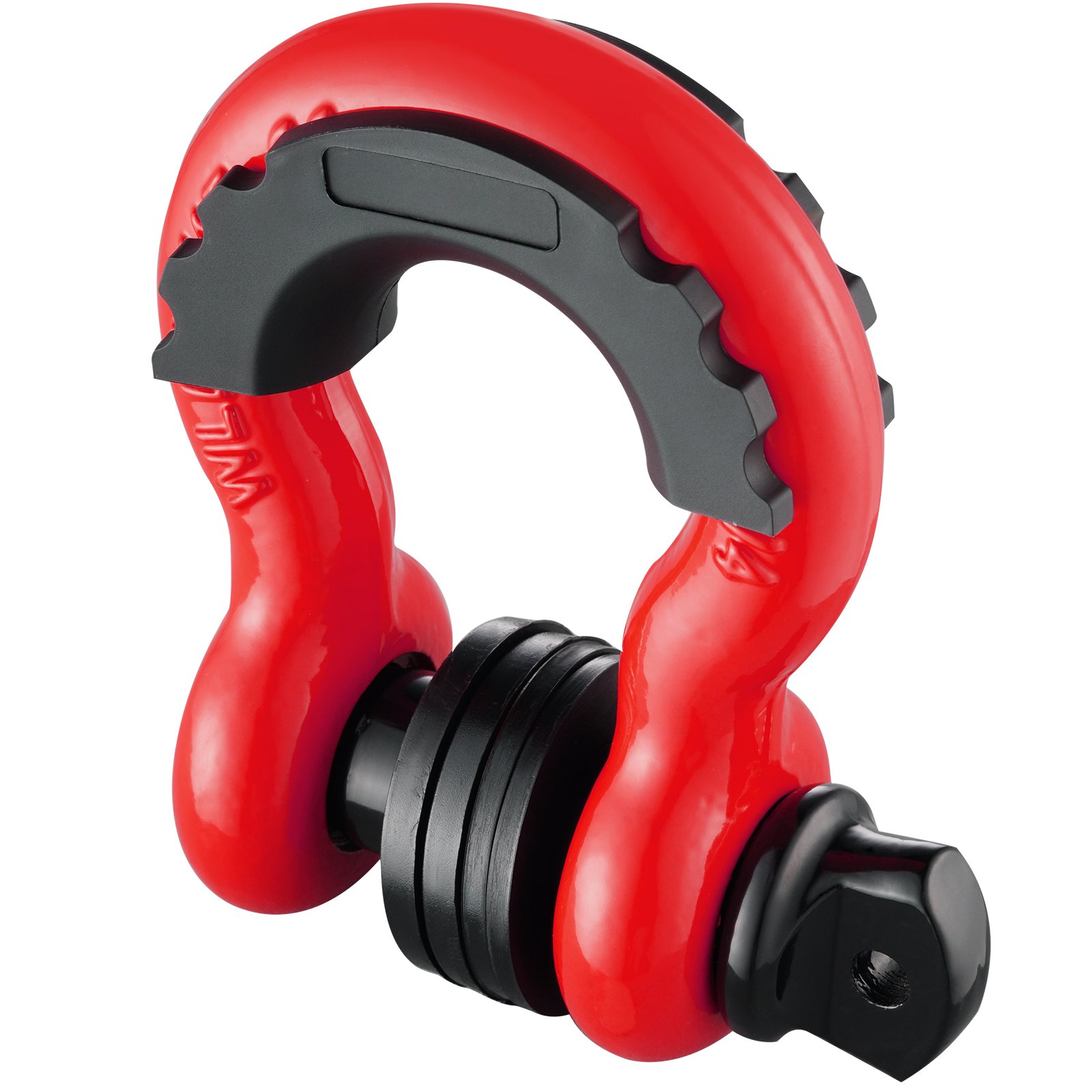 Szekla VEVOR 3/4" D-Ring, 2 sztuki ze stali stopowej, wytrzymałość na zerwanie 62832 funtów (28,5 tony) z 7/8" śrubą, izolatorami i podkładkami, wytrzymała szekla do holowania pojazdów terenowych do samochodów ciężarowych Jeep, czerwona