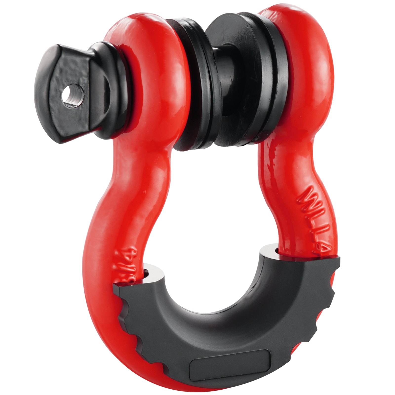 Szekla VEVOR 3/4" D-Ring, 2 sztuki ze stali stopowej, wytrzymałość na zerwanie 62832 funtów (28,5 tony) z 7/8" śrubą, izolatorami i podkładkami, wytrzymała szekla do holowania pojazdów terenowych do samochodów ciężarowych Jeep, czerwona
