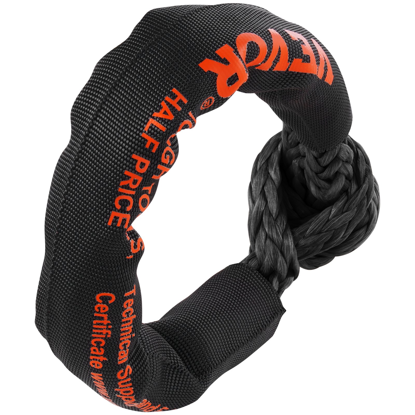 VEVOR Syntetyczny miękki hak holowniczy, 1/2" x 22" (opakowanie 2 szt.) o wytrzymałości 44092 funtów (20 ton) z 2 dodatkowymi rękawami i torbą do przechowywania pojazdów UTV, quadów, ciężarówek i jeepów