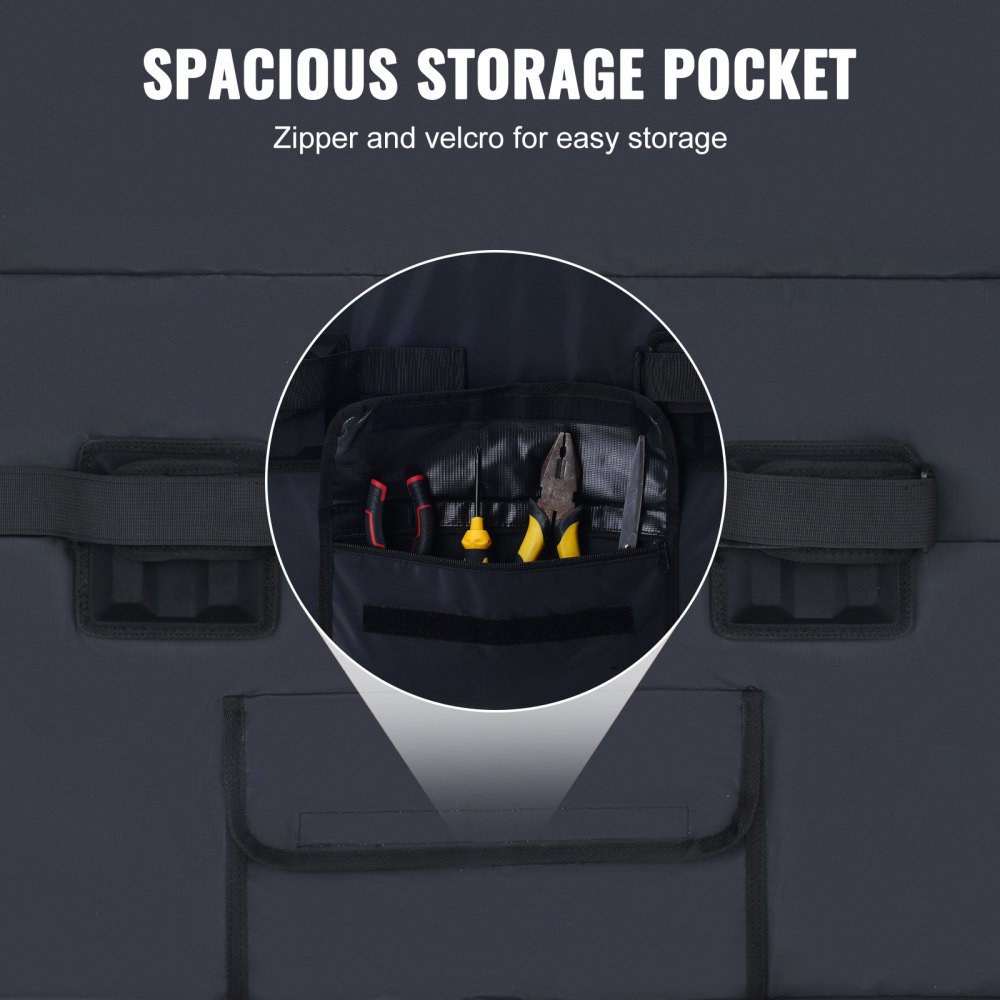 VEVOR Nakładka na tylną klapę pickupa 840 mm, Nakładka na tylną klapę ciężarówki na 2 rowery, 110 x 110 mm, Uchwyt na rowery z rowkami do drewna, drabin itp. Ochraniacz dźwigni klapy tylnej z małą torbą