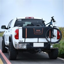 Podkładka na tylną klapę VEVOR pick-up 1350 mm, nakładka na tylną klapę ciężarówki na 5 rowerów, 110 x 110 mm rowkowany tylny bagażnik na rowery na drewno, drabiny itp. Osłona dźwigni tylnej klapy z 2 małymi kieszeniami