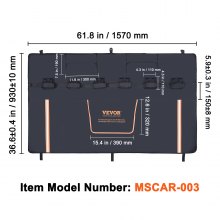 Podkładka na tylną klapę VEVOR pick-up 1570 mm, nakładka na tylną klapę do ciężarówki, 6 rowerów, 110 x 110 mm rowkowany tylny bagażnik na rowery na drewno, drabiny itp. Osłona dźwigni tylnej klapy z 2 małymi kieszeniami
