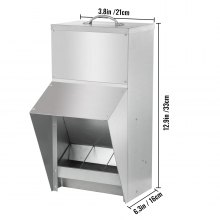 VEVOR Galwanizowany podajnik dla drobiu Karmnik dla kurczaków Bezodpadowy metalowy podajnik 5,5 kg