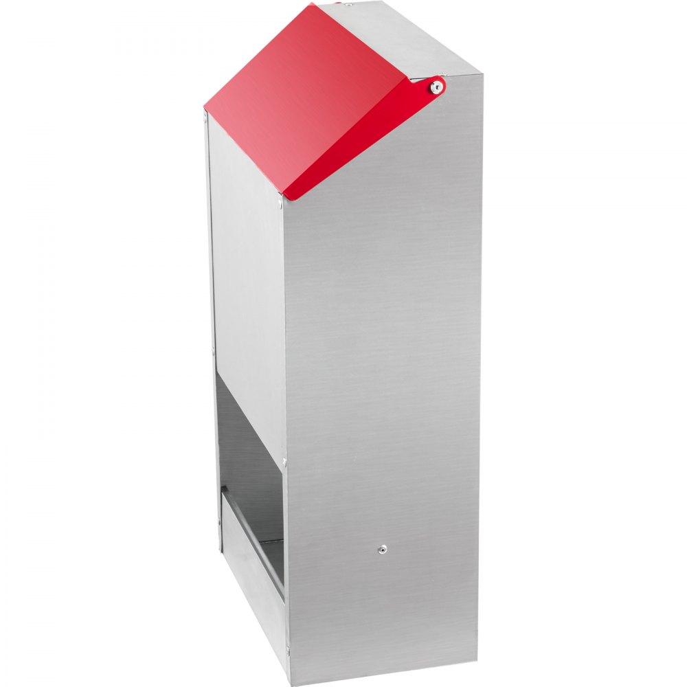 VEVOR 22,6 kg Automatyczny karmnik dla kurczaków, Karmnik dla kurczaków, Automatyczna stacja karmienia, Wiszący karmnik dla kurczaków z pokrywą, Karmnik zewnętrzny odporny na warunki atmosferyczne, Pokrywa uchylna