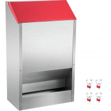 VEVOR Galwanizowany podajnik dla drobiu Karmnik dla kurczaków Bezodpadowy metalowy podajnik o pojemności 50 funtów