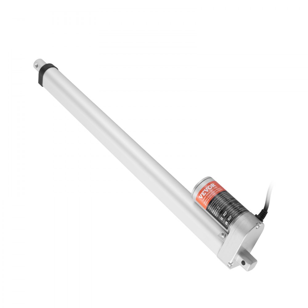 Siłownik liniowy VEVOR 1500N, napęd liniowy DC 12 V, IP54, elektryczny silnik liniowy, długość skoku 400 mm, poziom hałasu ≤60 dB, elektryczny otwieracz drzwi, prędkość przesuwu 5 mm/s, technologia liniowa, napęd z regulacją
