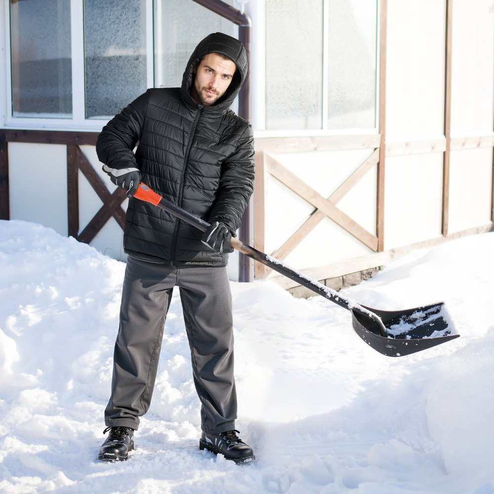 Kurtka grzewcza VEVOR dla kobiet z akumulatorem 7,4 V, elektryczna kurtka typu softshell z funkcją ogrzewania, wiatroszczelna, lekka odzież wierzchnia z 4 strefami grzewczymi i 3 poziomami grzania, do wędrówek pieszych i prac na świeżym powietrzu, czarna, rozmiar M
