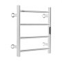 VEVOR Towel Dryer Radiator Towel Warmer, Heated Towel Rail with 4 Bars, Waterproof Towel Warmer with Timer and LED Display, 5 Adjustable Temperature Levels, Wall Mounted, Silver