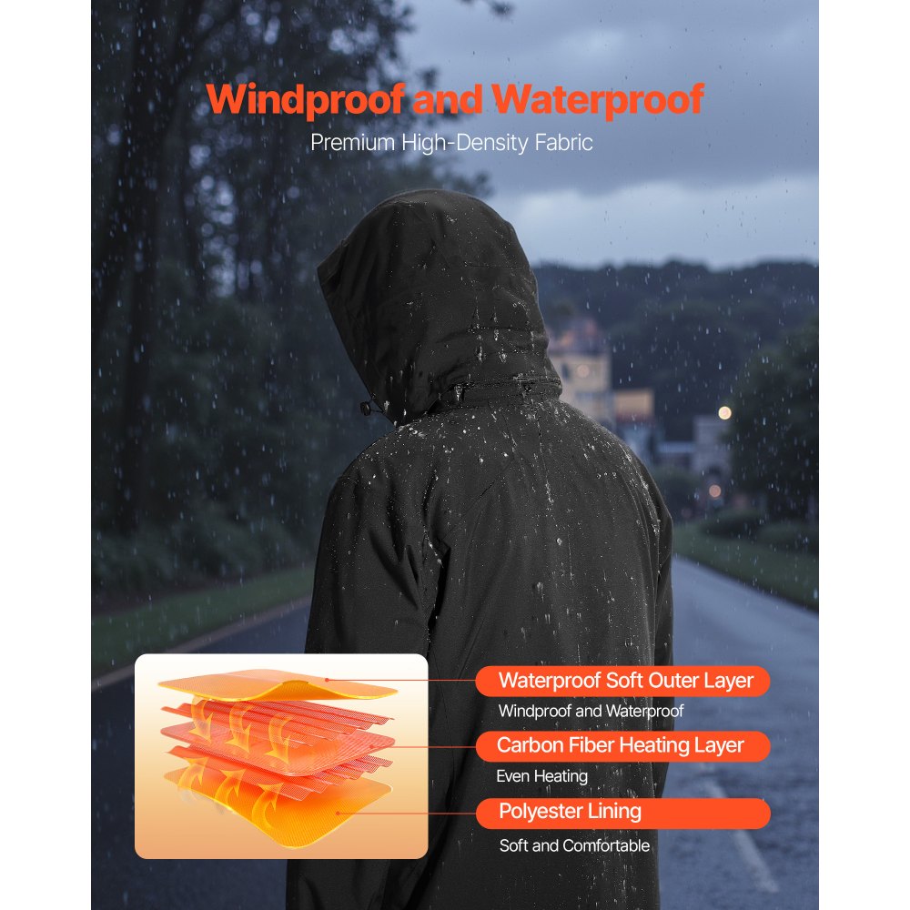 Kurtka grzewcza VEVOR dla kobiet z akumulatorem 7,4 V, elektryczna kurtka grzewcza typu softshell, wiatroszczelna, lekka odzież wierzchnia z 5 strefami grzewczymi i 3 poziomami grzania, nadaje się do prania w pralce, rozmiar XL