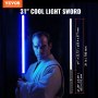 Miecz świetlny VEVOR Lightsaber Dueling z 14 kolorami RGB, efektami dźwiękowymi i realistyczną rękojeścią, ładowalny, podświetlany miecz dla dorosłych, na Boże Narodzenie, Halloween, cosplay, urodziny, czarny