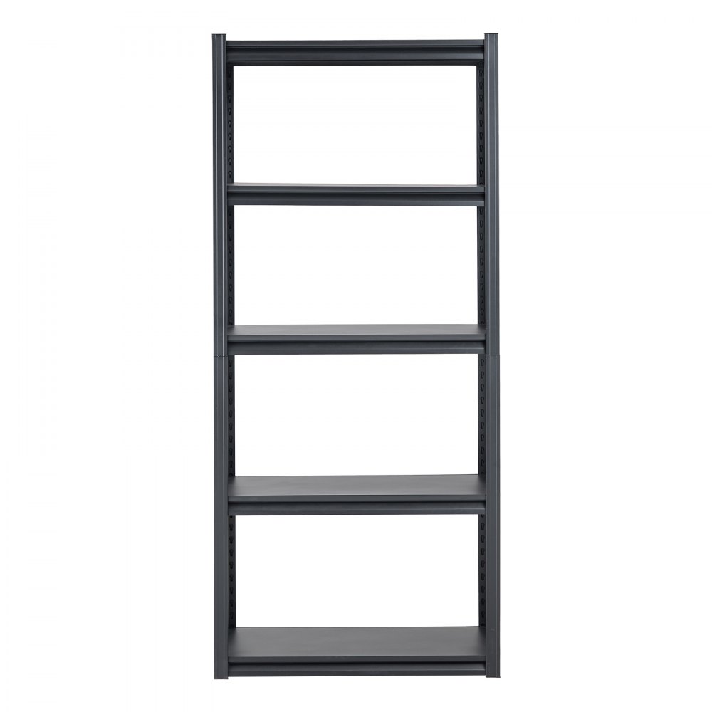 Regał magazynowy VEVOR, 907 kg, regał bezśrubowy, regał piwniczny, solidny, regulowany, metalowy regał o dużej wytrzymałości, 5 poziomów, 406,4 x 812,8 x 1828,8 mm, regał warsztatowy, do kuchni, warsztatu, piwnicy, magazynu, czarny