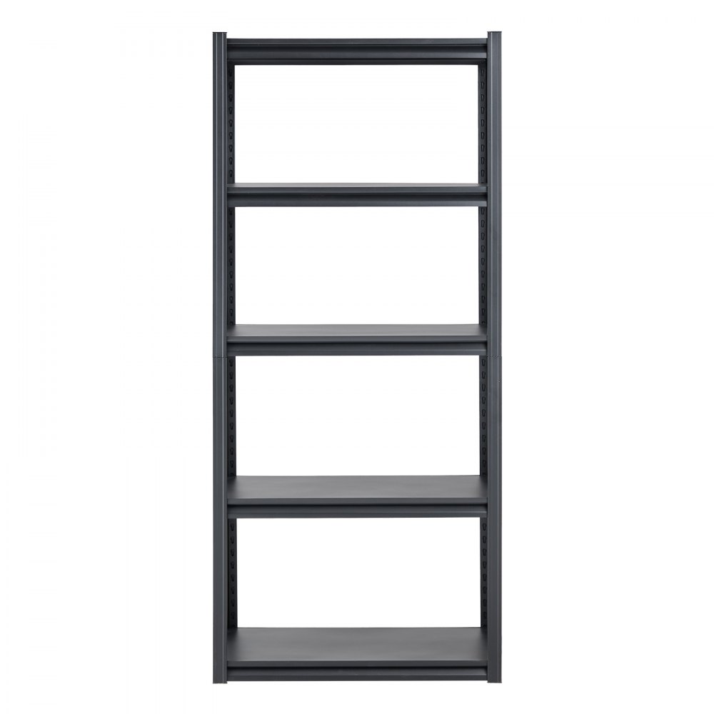 Regał magazynowy VEVOR, 907 kg, regał bezśrubowy, regał piwniczny, solidny, regulowany, metalowy regał o dużej wytrzymałości, 5 poziomów, 457,2 x 812,8 x 1828,8 mm, regał warsztatowy, do kuchni, warsztatu, piwnicy, magazynu, czarny