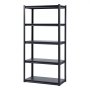 Regał magazynowy VEVOR, 907 kg, regał bezśrubowy, regał piwniczny, wytrzymały, regulowany metalowy regał garażowy, 5 poziomów, 457,2 x 914,4 x 1828,8 mm, regał do kuchni, warsztatu, piwnicy, magazynu, czarny