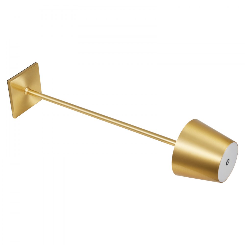 VEVOR Bezprzewodowa lampa stołowa (2 sztuki) z odłączanym kloszem i wbudowanym akumulatorem 5200 mAh, lampa biurkowa, 3 regulowane wysokości, lampa stołowa do restauracji, złota