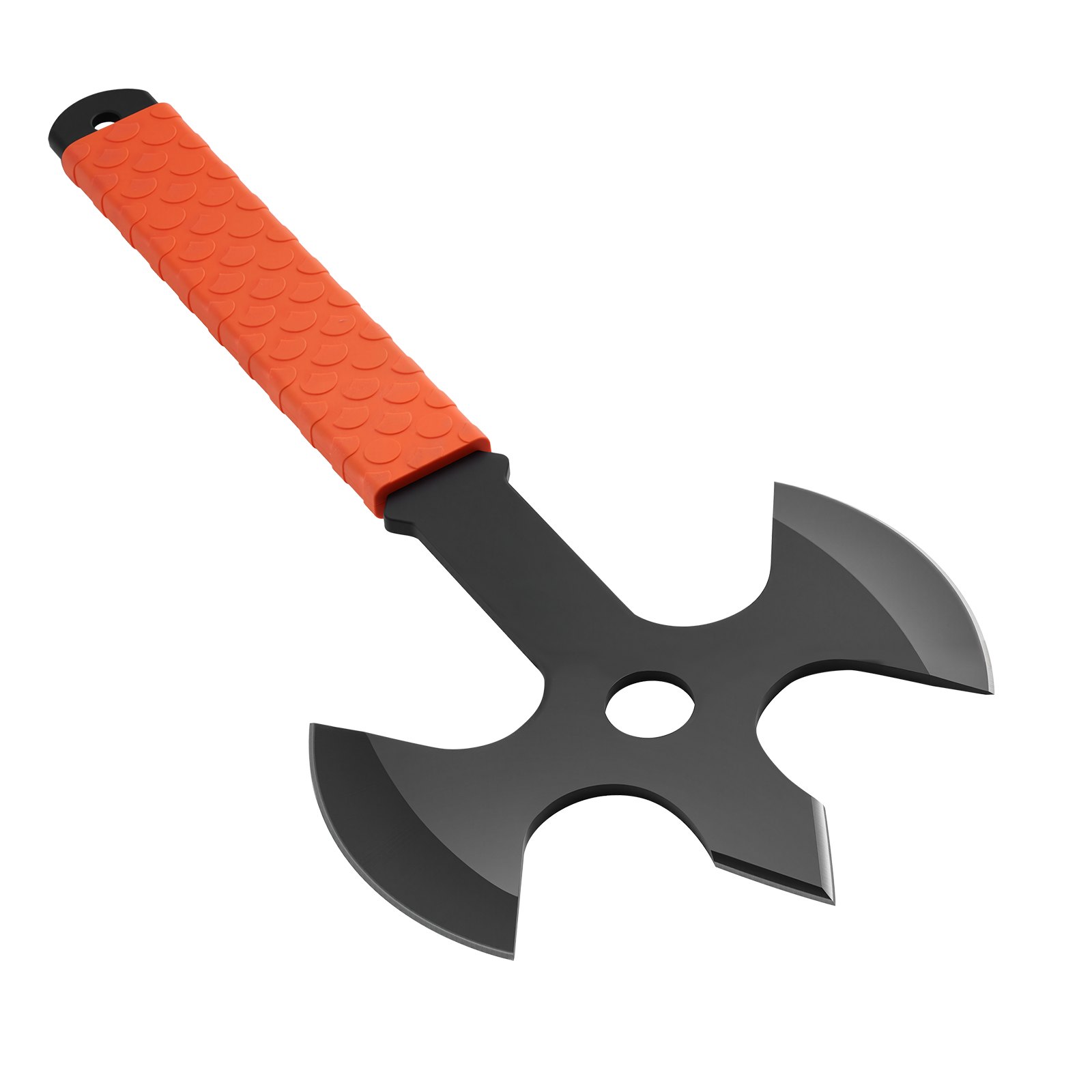 VEVOR Throwing Axes Tomahawks 3-piece Set 340.4 mm Three-edged Throwing Ax Set with Stainless Steel Head & Non-slip TPR Rubber Handle & Black Nylon Sheath, for Leisure, Competition, Camping Equipment