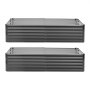 VEVOR 2 Pack Galvanized Raised Garden Beds, 2030 x 1020 x 460 mm, Rectangular Metal Planter Boxes Kit Outdoor, Elevated Planting Box with Gloves, Alu-Zinc, for Growing Flowers Vegetables, Dark Gray