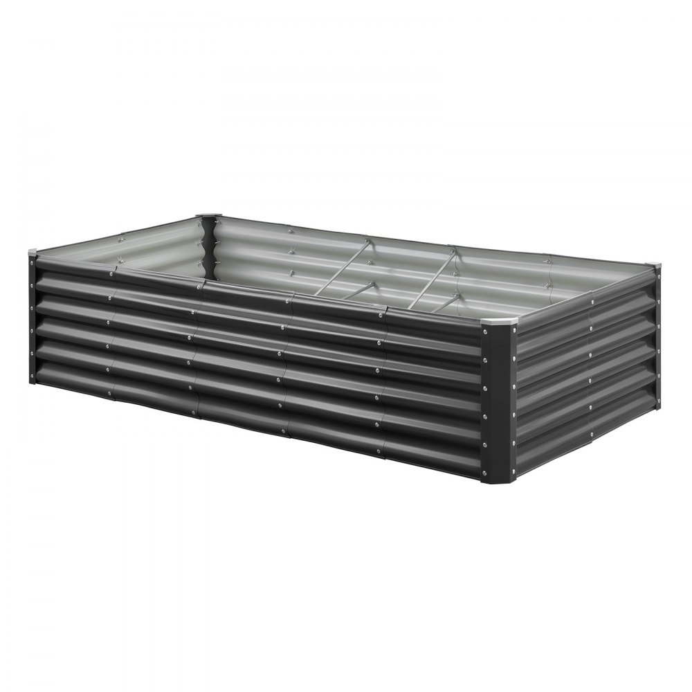 VEVOR Podwyższona grządka ogrodowa, metalowa, 1800x900x430 mm, grządka do sadzenia, grządka warzywna, donica z otwartym dnem i zaokrąglonymi krawędziami, grządka kwiatowa, grządka ziołowa, idealna do warzyw, kwiatów, ziół i sukulentów